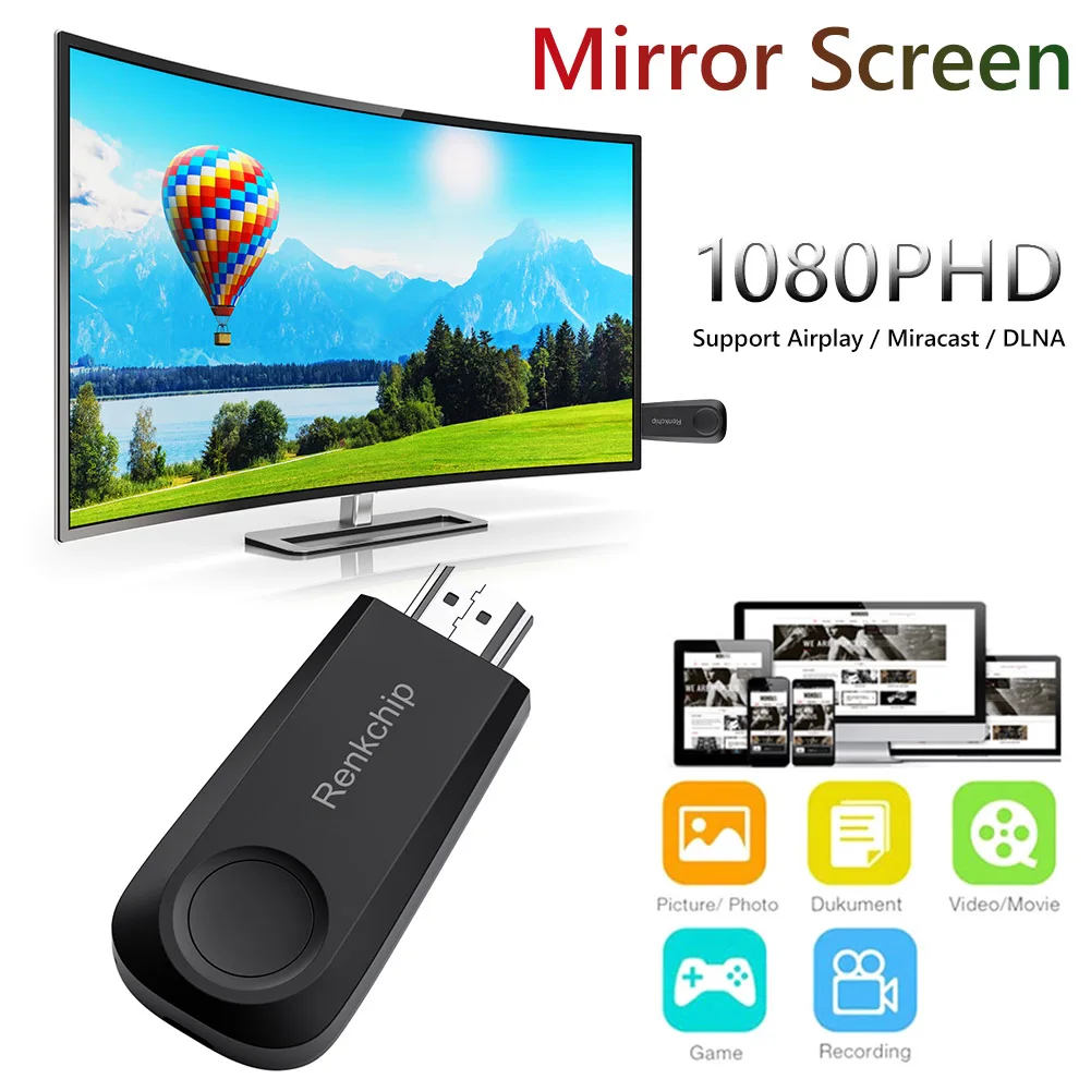

E10 Display Dongle TV Stick Video Adapter WiFi 1080P Wireless Display Adapter TV Stick Wifi Display Dongle Receiver