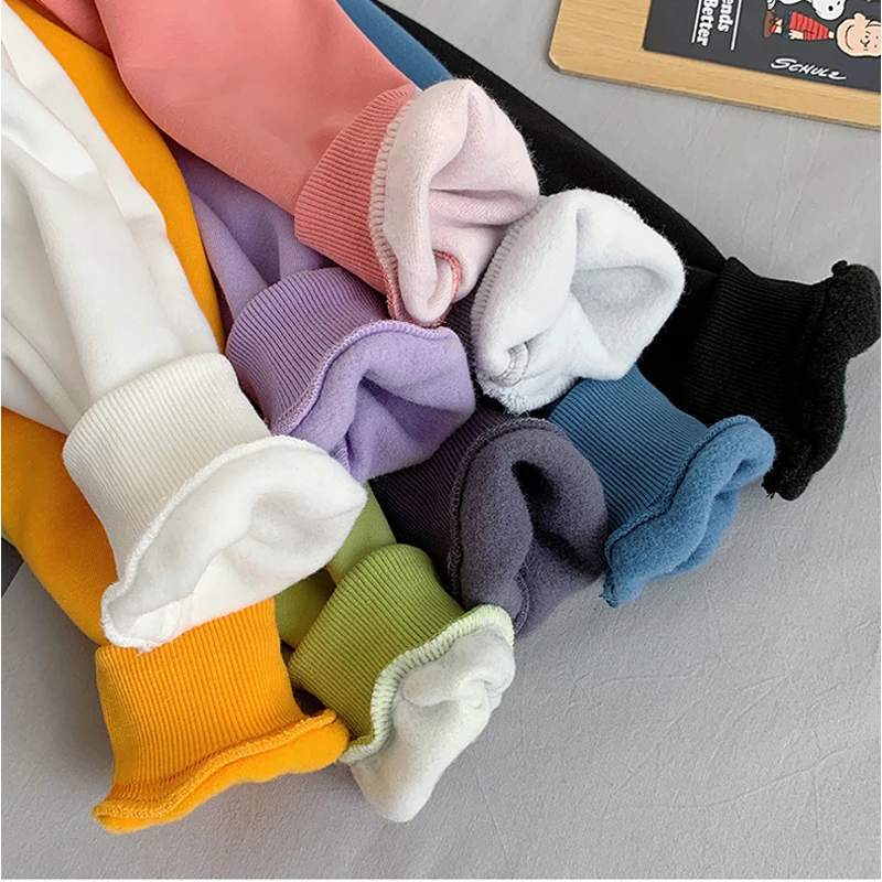 

Women's oversized hoodie tops Women's tops thick cotton loose warmth 2021 new casual sweatshirts large size solid color sweater