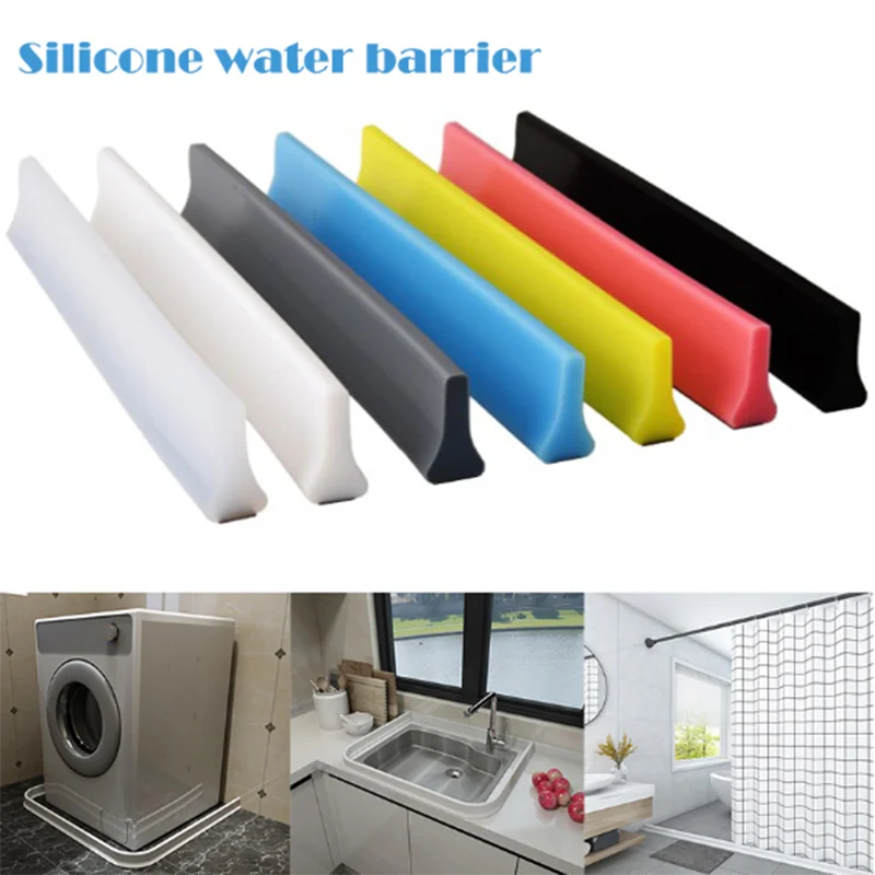 

1M Bathroom Water Stopper Water Partition Dry And Wet Separation Flood Barrier Rubber Dam Silicon Water Blocker Don't Slip