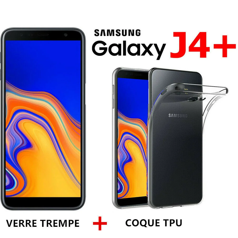 

Coque + Film Protection Vitre Verre Trempé écran For Samsung Galaxy J4 Plus