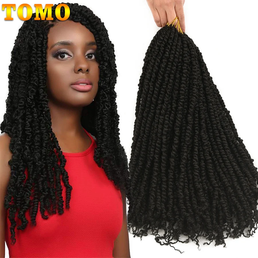 

TOMO Synthetic Crochet Braids Hair For Passion Twist Pre-Looped Fluffy Ombre 12 18 24Inch Pre-Twisted Braiding For Black Woman