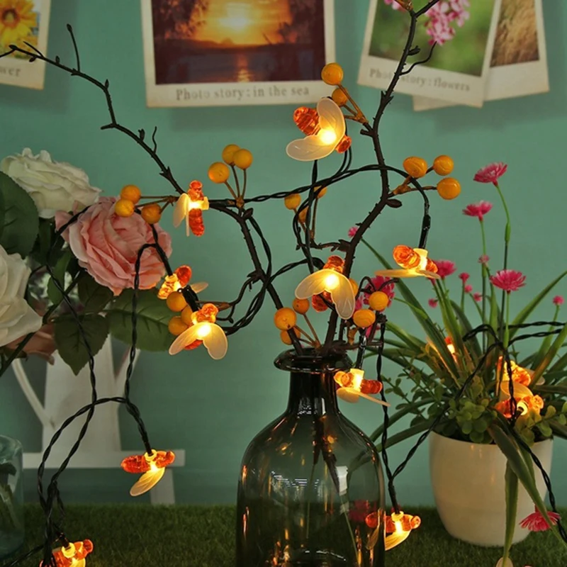 

12M Solar LED Light Fairy String Bee Modeling Light Outdoor Garden Decoration Light String Decoration