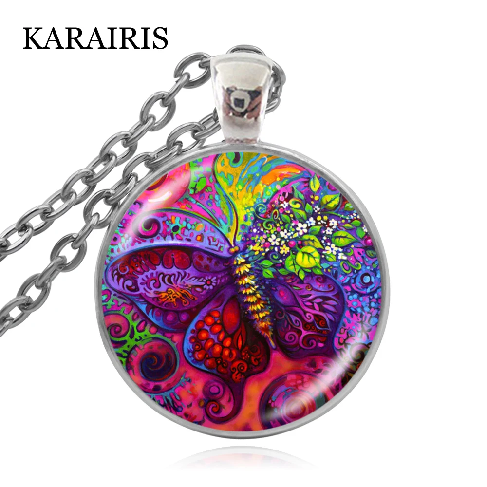 

KARAIRIS 2020 Hot Colorful Magic Butterfly Necklace Beautiful and Mysterious Butterfly Pendant Necklace Fashion Jewerly