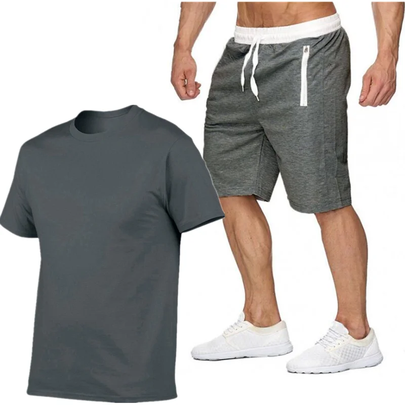 

Men's sportswear, men's fitness suit, short sleeve t-shirt, quick-dry shorts, 2-piece set, 2021 new collection