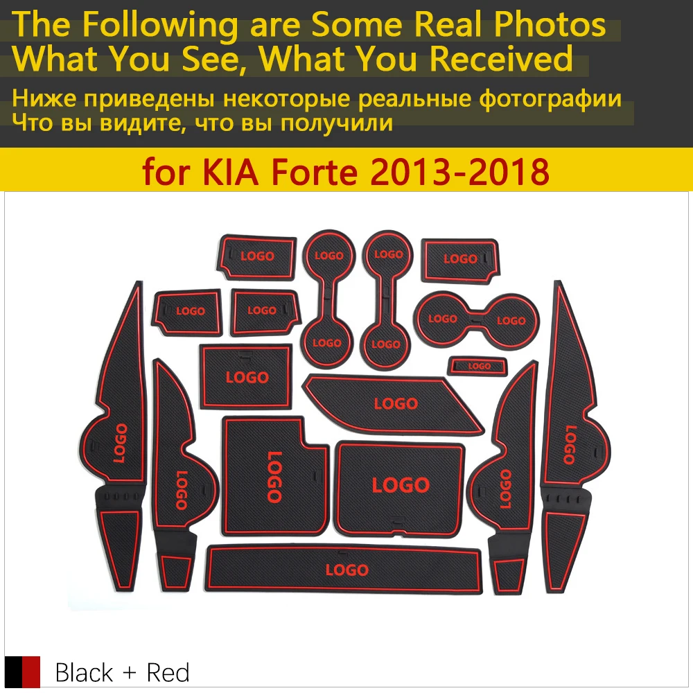 Противоскользящий резиновый коврик для чашки дверной паз KIA Forte YD 2013 ~ 2018 2014 2015 2016 K3