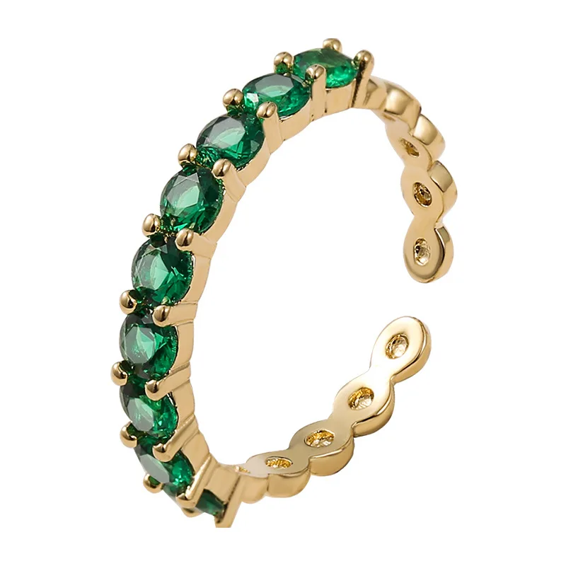 

Diamond ring Emerald Heart Trendy open ring Brilliant Shining Index Finger Ring Gifts for Girls