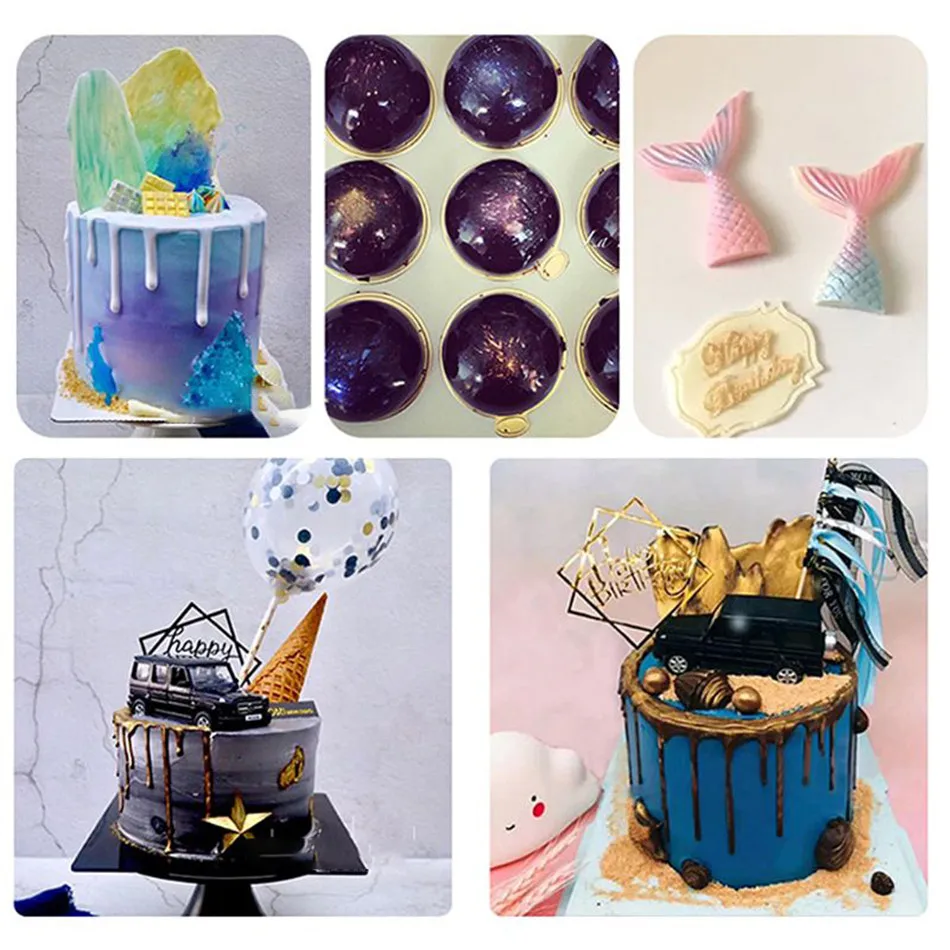 

TTLIFE 5g Edible Flash Glitter Golden Silver Powder for Decorating Food Cake Biscuit Baking Supply Birthday Cake Decoration Tool