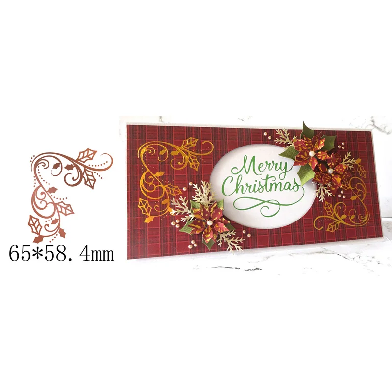 Лист падуба Рождество Празднование Декор Рамка штампы Горячие тарелки из фольги