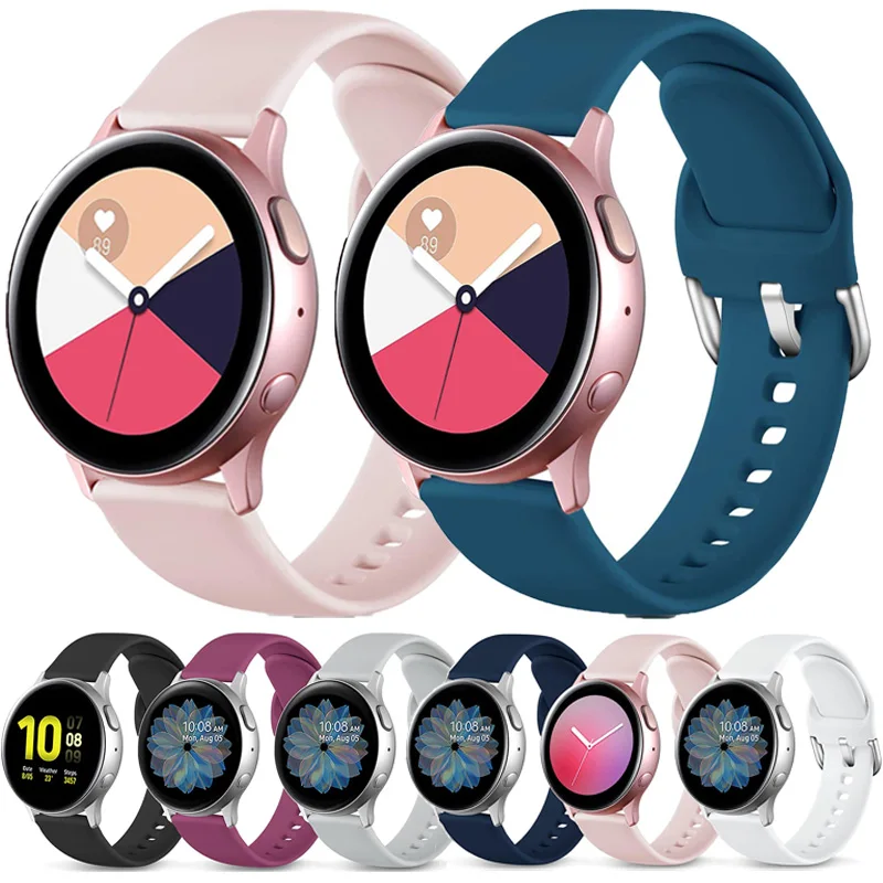 

Ремешок силиконовый для Samsung Galaxy Watch 3 46 мм Active 2 3 Gear S2, браслет для часов Amazfit bip Huawei GT 2, 20 мм 22 мм