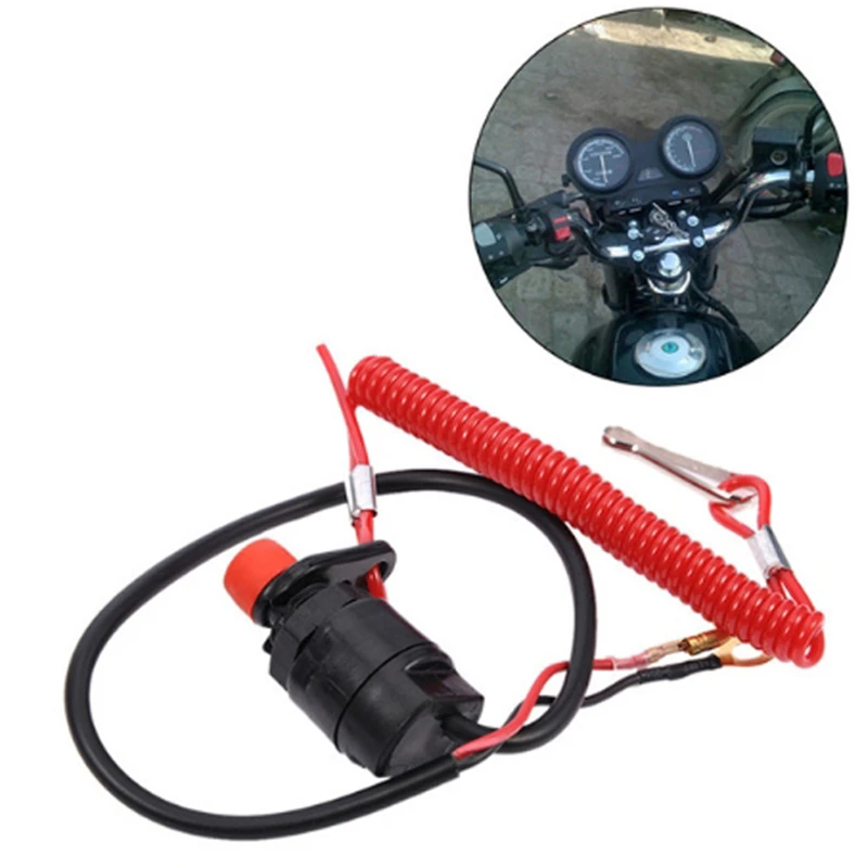

Universal Motorcycle Emergency Cut-off Flameout Trainer Switch Outboard Engine Motor Stop Switch Safety Tether Cord Lanyard