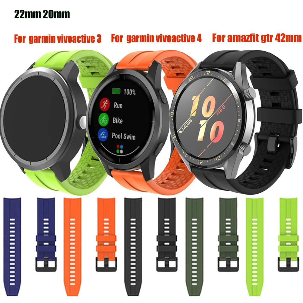 Для Garmin Vivoactive 4 Силиконовый ремешок для huawei watch GT2 46 мм amazfit gtr 47 мм/Для GT2/для Pace