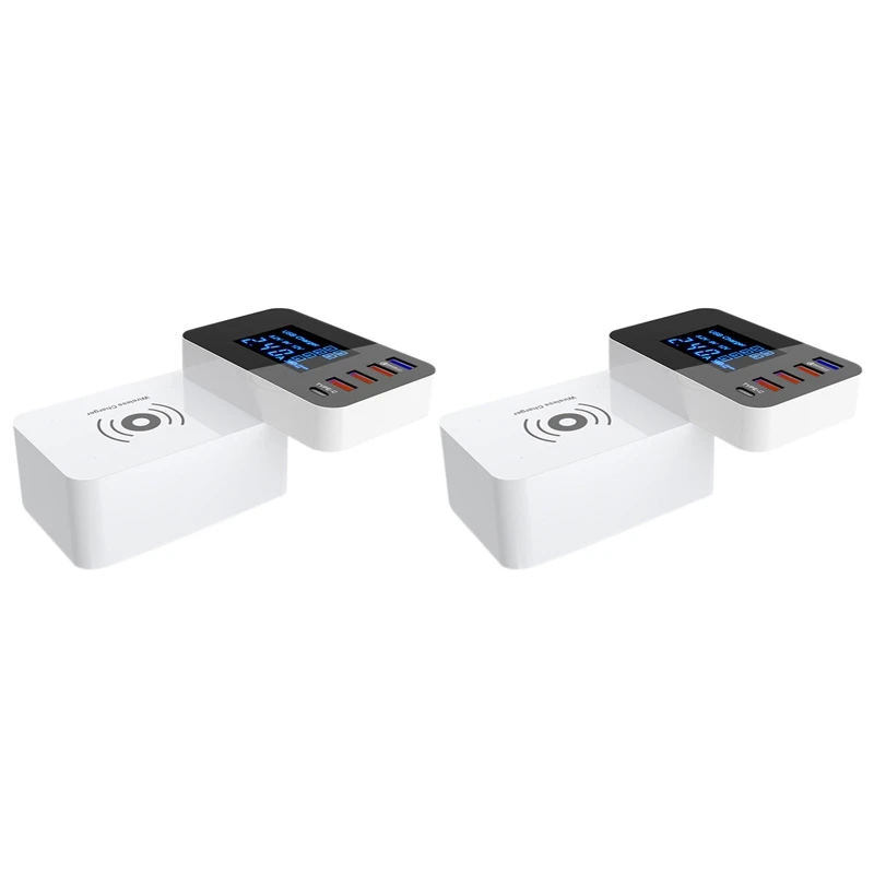 

Беспроводное зарядное устройство LBER USB + QC3.0 + Type-C, многофункциональное зарядное устройство светодиодный светодиодным дисплеем для планшета...