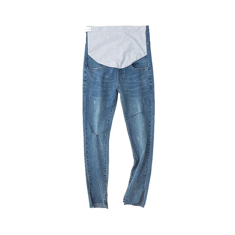 Ковбойские тряпки для беременных женщин джинсы с высокой талией корейские