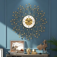 large luxury wall clock simple art quartz creative silent golden wall clock metal reloj de pared moderno home decoration zp50wc