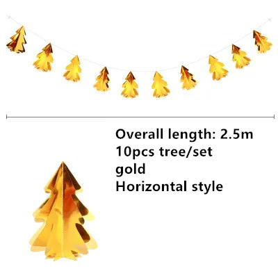 style 2 gold Натальные 3D Бумага Рождественская елка декоративные гирлянды кулон Ноэль украшения Рождественские украшения для дома Новогодний Декор Navidad поставка - Цвет: style 2 gold