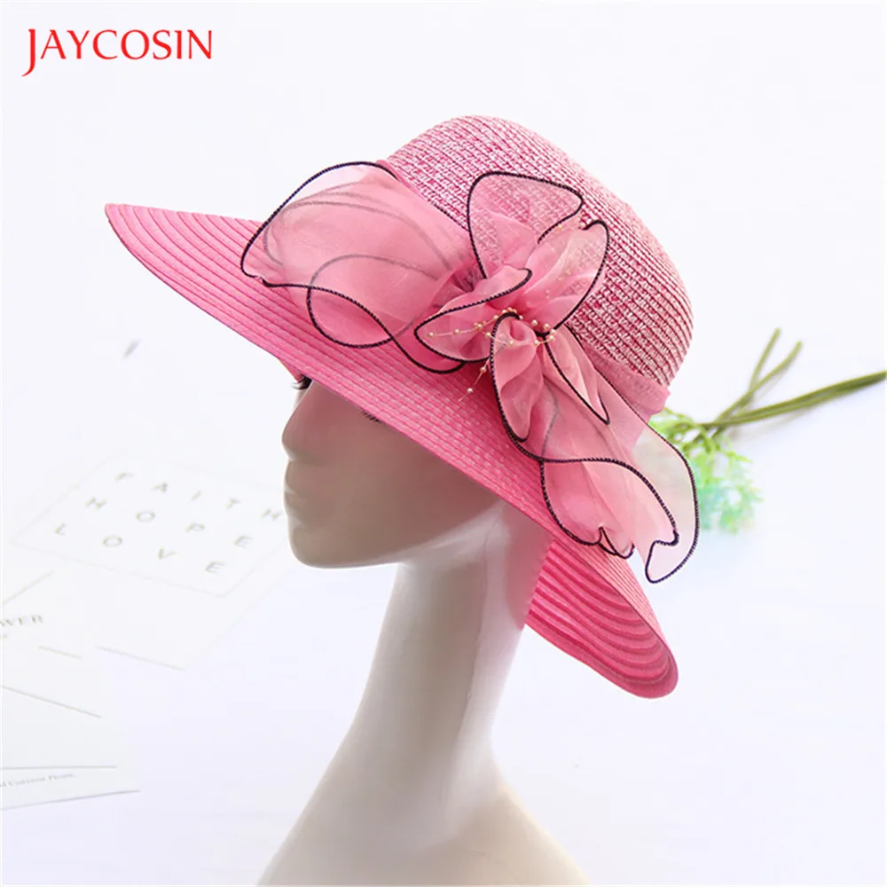 Jaycosin летние модные женские соломенные шляпы от солнца вечерние с цветочным
