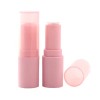 12.1mm Empty Frost Pink Elegant Plastic Lipstick Tube Cosmetic Packaging Refillable Bottle Round Matte Lip Balm Container 50pcs