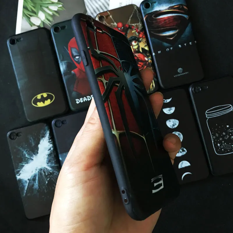 Простая линия Бэтмен Человек-паук динозавр Забавный чехол для телефона iPhone XS MAX XR