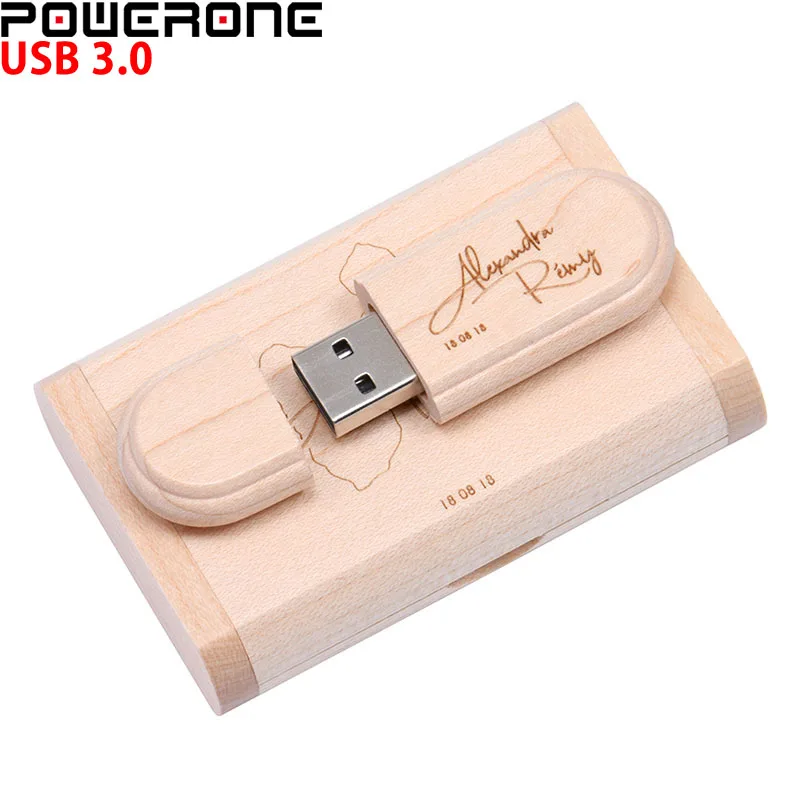 USB флеш накопитель POWERONE в деревянной коробке 4/8/16/32/64 ГБ|wooden usb|pendrive 8gbusb 3.0 |