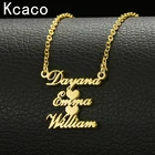 Ожерелье Kcaco с двойным именем в форме сердца, под заказ, женское ожерелье из нержавеющей стали с золотой именной табличкой, ювелирный подарок для друга