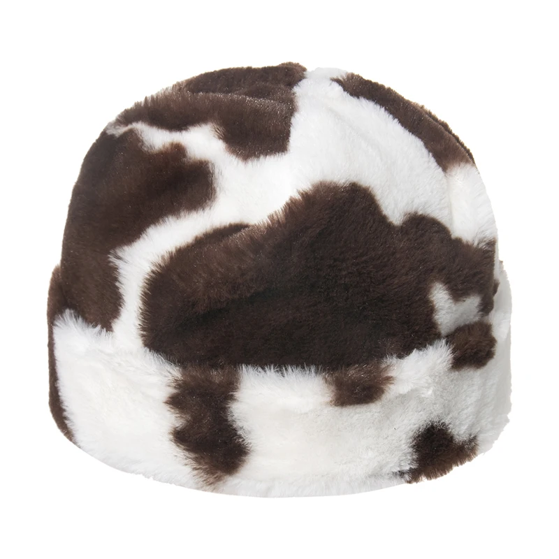 Женская зимняя шапка FOXMOTHER черная розовая Шапка бини из искусственного меха