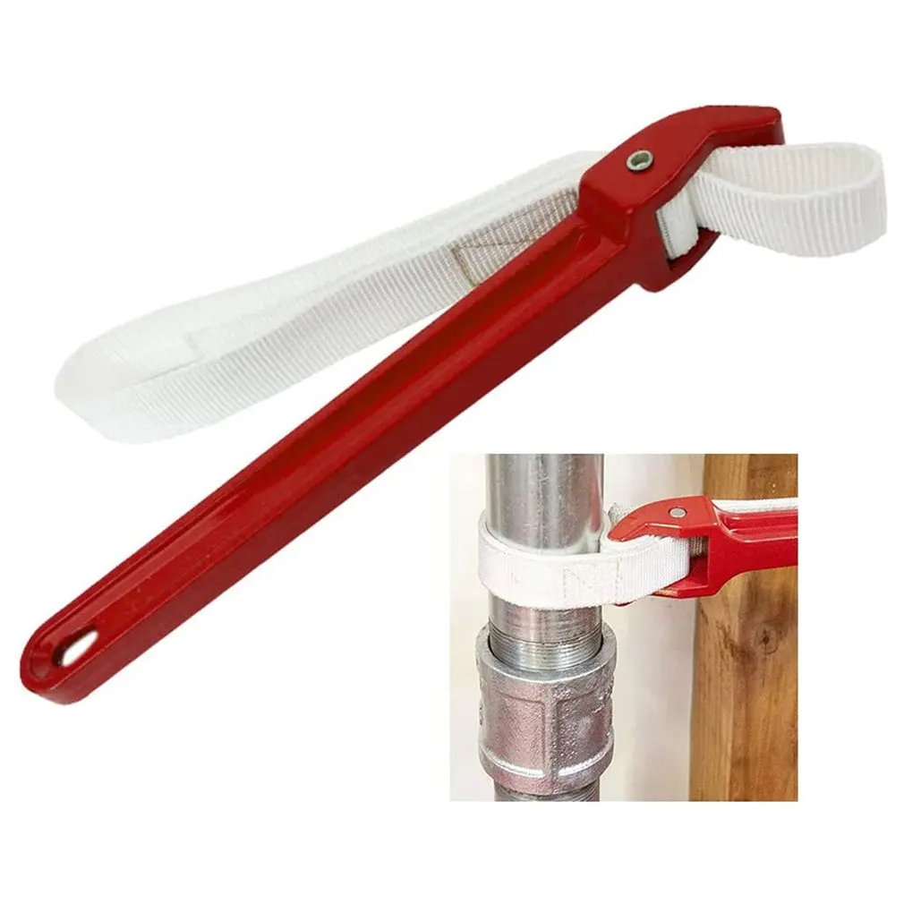 

Nylon Belt Filter Wrench Adjustable Nylon Strap Non-slip Aluminium Handle Firm Grip Easy To Use Nylon Bag Wrench