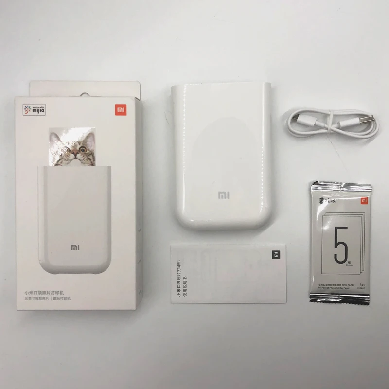 Xiaomi mijia AR принтер 300 точек/дюйм портативный фото мини карманный с DIY поделиться 500