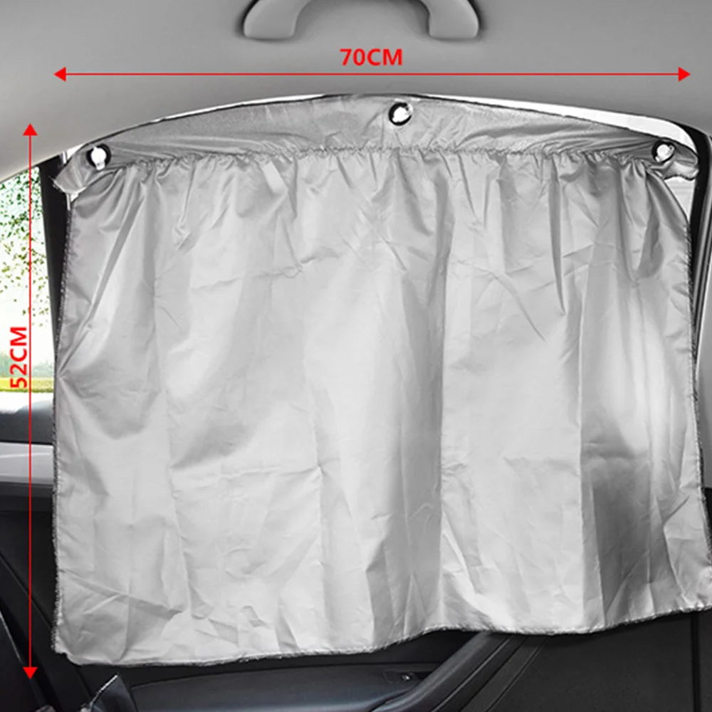 

2pcs Auto Car Side Window Curtain Folded Mesh Sun Shade Easy to Install Remove