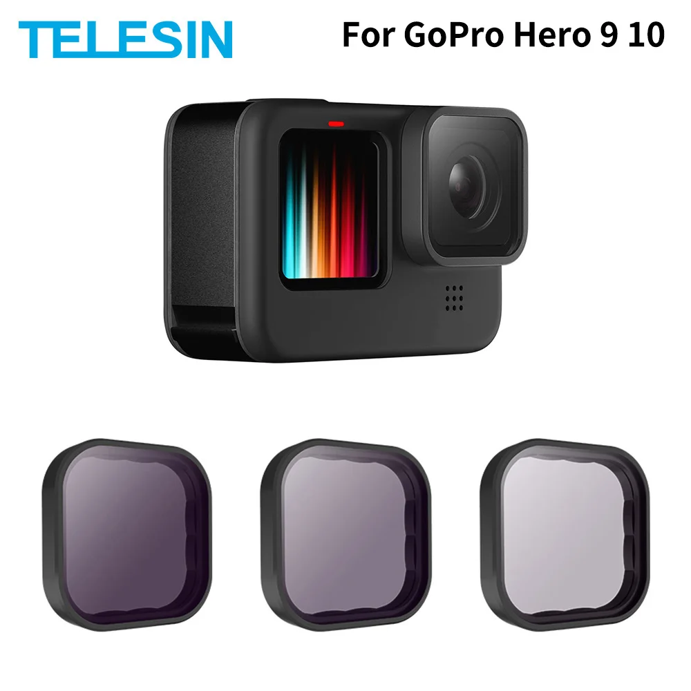 

TELESIN For GoPro 9 10 ND8 ND16 ND32 Lens Filter Set Aluminium Alloy Frame for GoPro Hero 9 10 Action Camera ND Lens Accessoreis