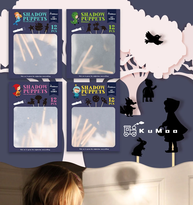 Mideer kids story shadow Набор куколок-марионеток воображение Развивающие игрушки для детей интересные Проекционные художественные игры