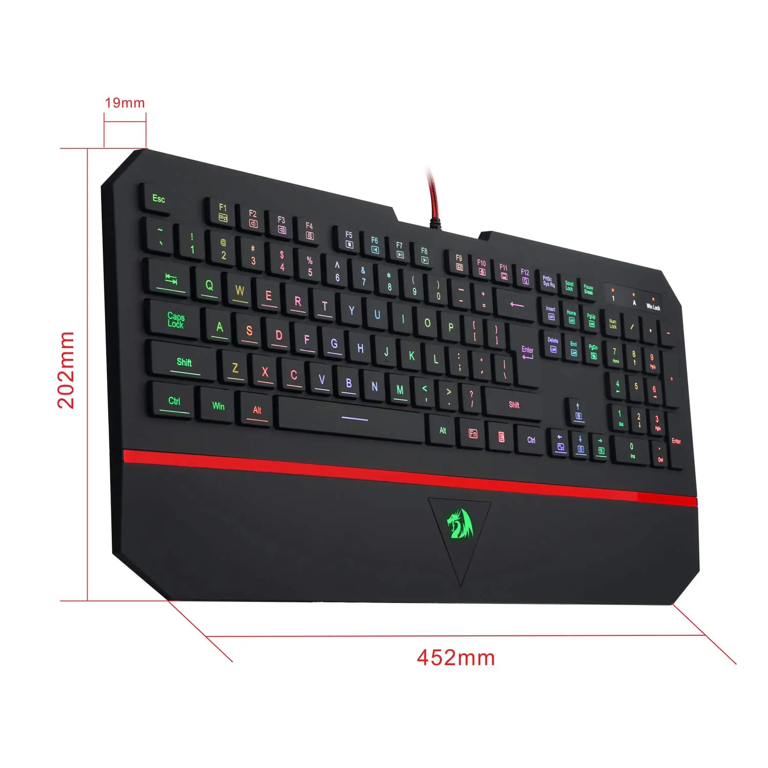 Ультратонкий для Redragon K502 RGB игровая клавиатура RGB светодиодный Подсветка 104 клавиша Бесшумная клавиатура с подставкой для запястья для ПК игры