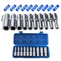 1/2" Square Drive 6 points Shallow Socket Bit for Ratchet wrench 10pt Sockets Tool 6 Angles Plum Blossom Sleeve Metric 8-24mm