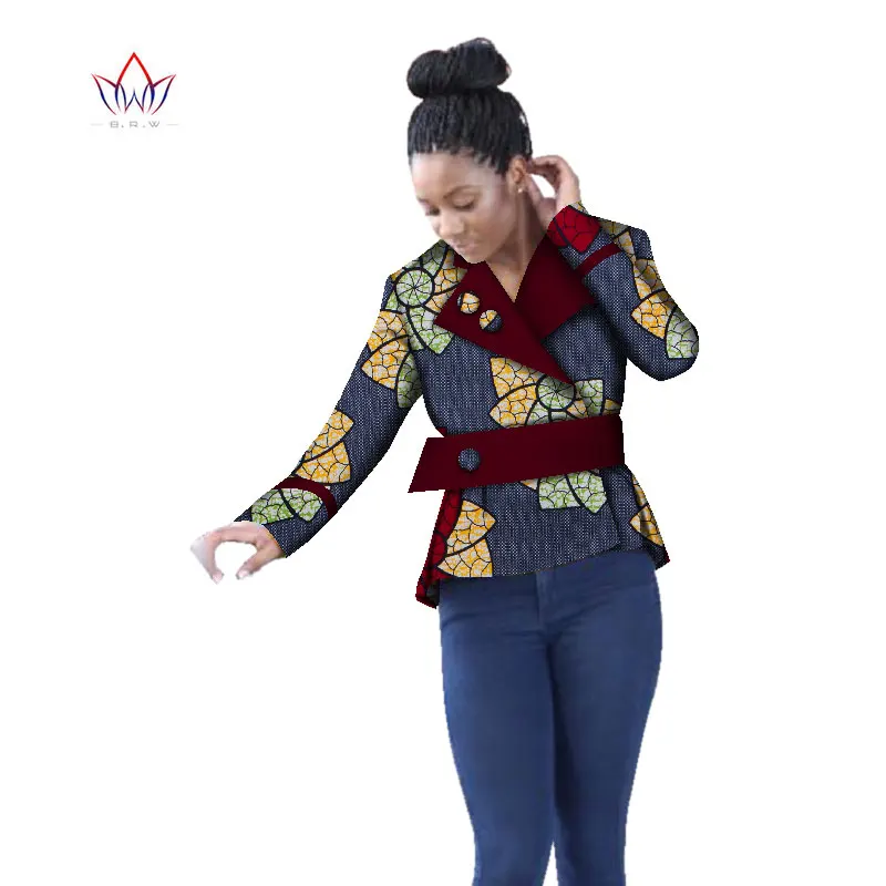 Женская одежда в африканском стиле Дашики Тренч женский топ с длинным рукавом