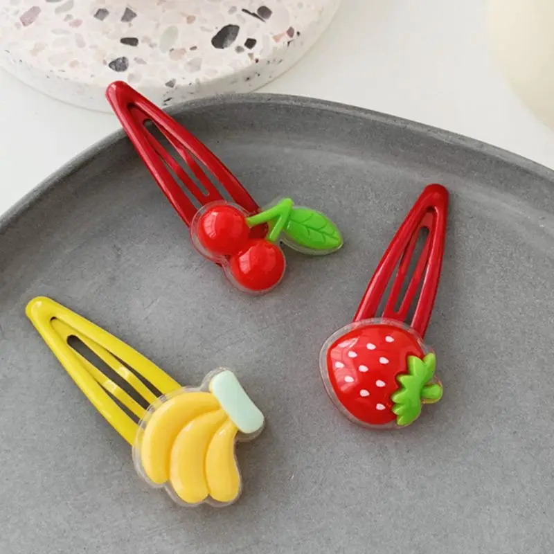 Для женщин и девочек выпечки краски BB зажим для волос прекрасные 3D клубника банан