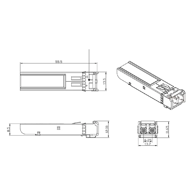 Совместим с Avago AFBR-5701LZ 1000BASE-SX и 1G Волоконно-канальным SFP 550 нм М внешний модуль