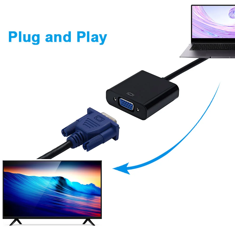 Переходник HDMI/VGA штекер-гнездо 1080P для ПК ТВ-приставки | Электроника