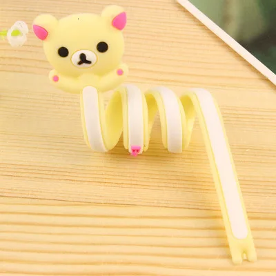 Beige bear Милые животные провода клип организатор офисные аксессуары моталки обмотки Шнур кабель менеджер для USB кабель прекрасные канцелярские принадлежности - Цвет: Beige bear