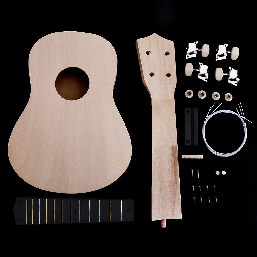 

21 Inch Simple Ukulele DIY Kit Hawaii Guitar Handwork Support Painting Children