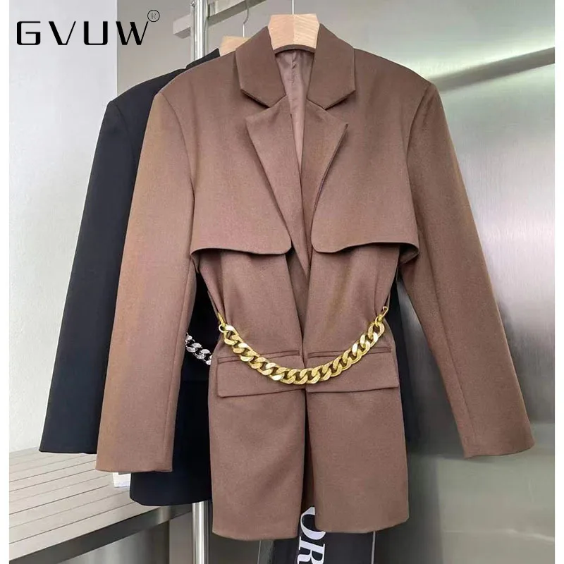

Бренд GVUW Осенняя песня Yanfei одинаковая цепочка костюмное пальто женский дизайн нишевые шерстяные смешанные костюмы для женщин 2020 оптовая пр...
