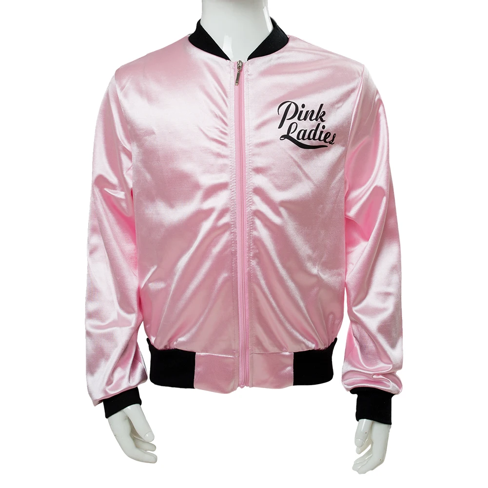 Kid Girls Pink Ladies Grease Jacket Retro Fancy Cheerleader Girls Pink Jacket Coat Autumn Halloween Party Clothing