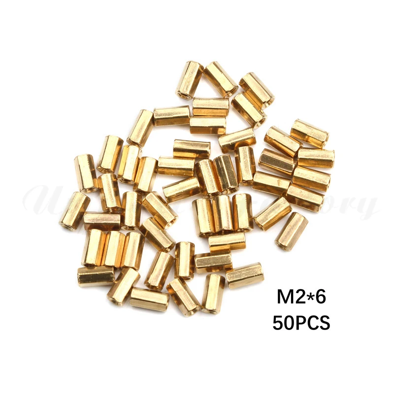 50PCS M2 Hex 4mm/6mm/8mm/10mm Nut Spacing Screw Brass Threaded Pillar PCB Motherboard Standoff Spacer Kit Hardware Parts | Обустройство