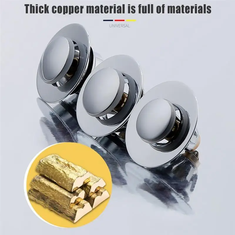 

Universal Basin Pop-up Drain Filter Anti Clogging Bathtub Drain Stopper Shower Sink Strainer for Kitchen Bathroom Toilets
