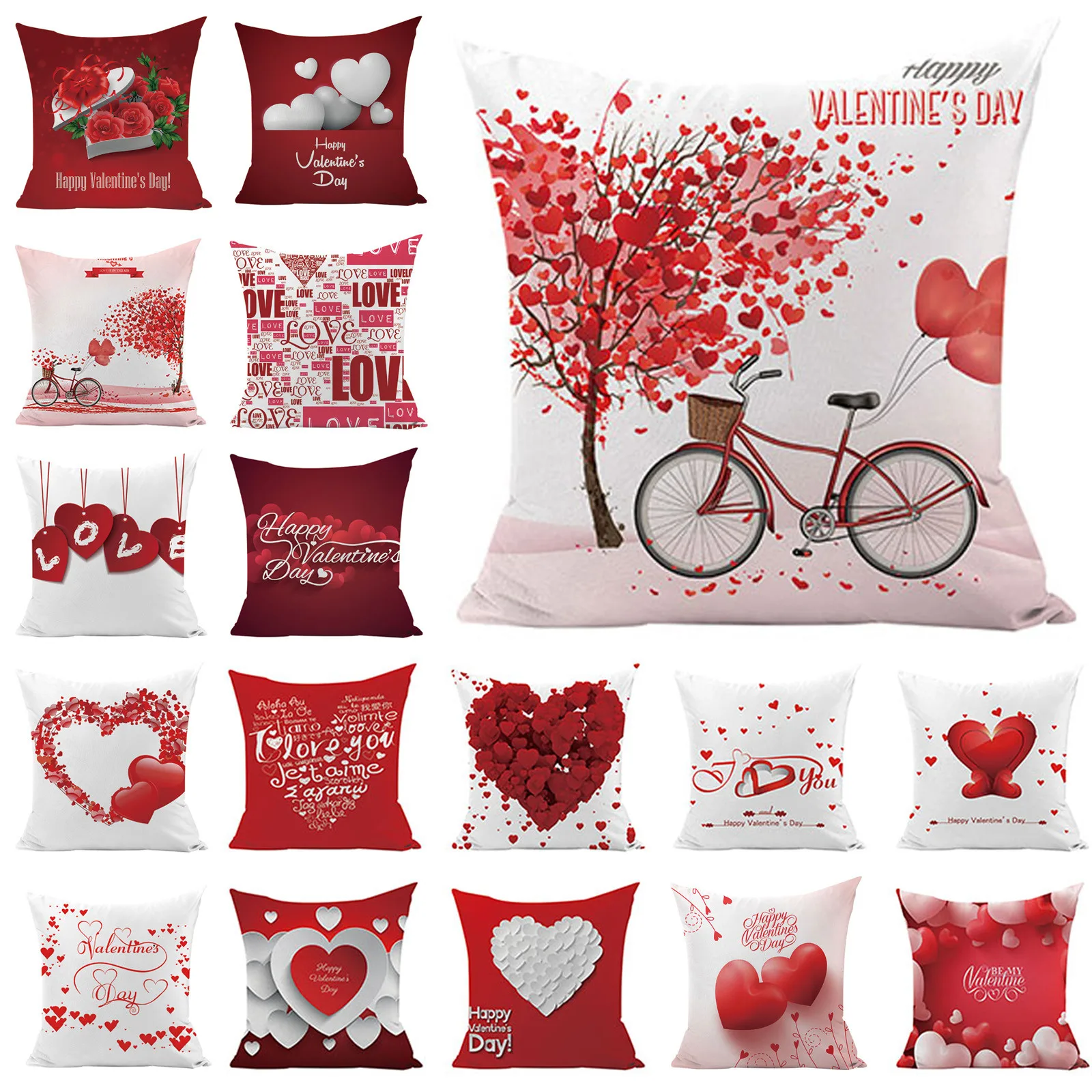 Лидер продаж наволочка для подушки на День святого Валентина льняная с принтом