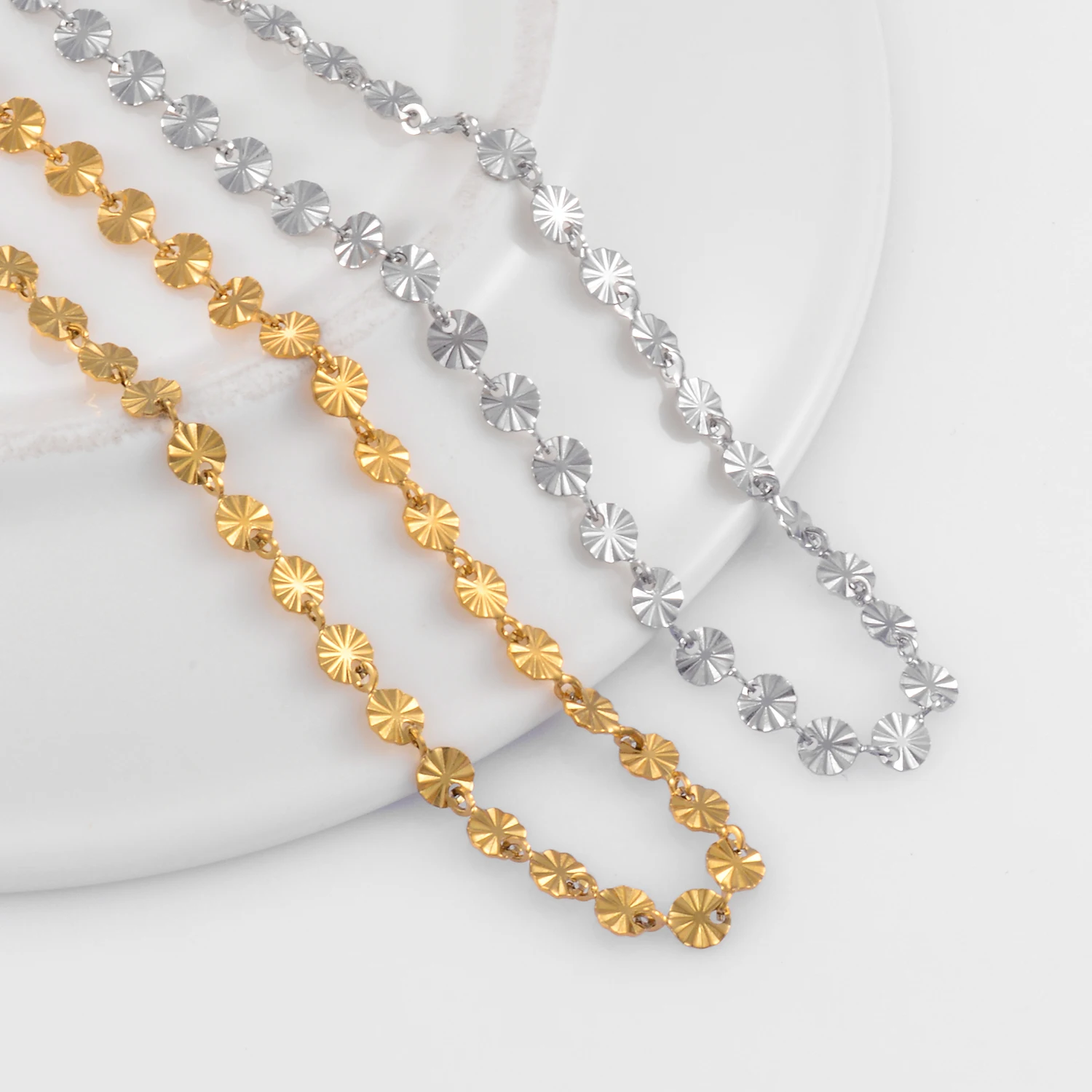 Ожерелье из нержавеющей стали новинка цепочка ручной работы круглая Золотая