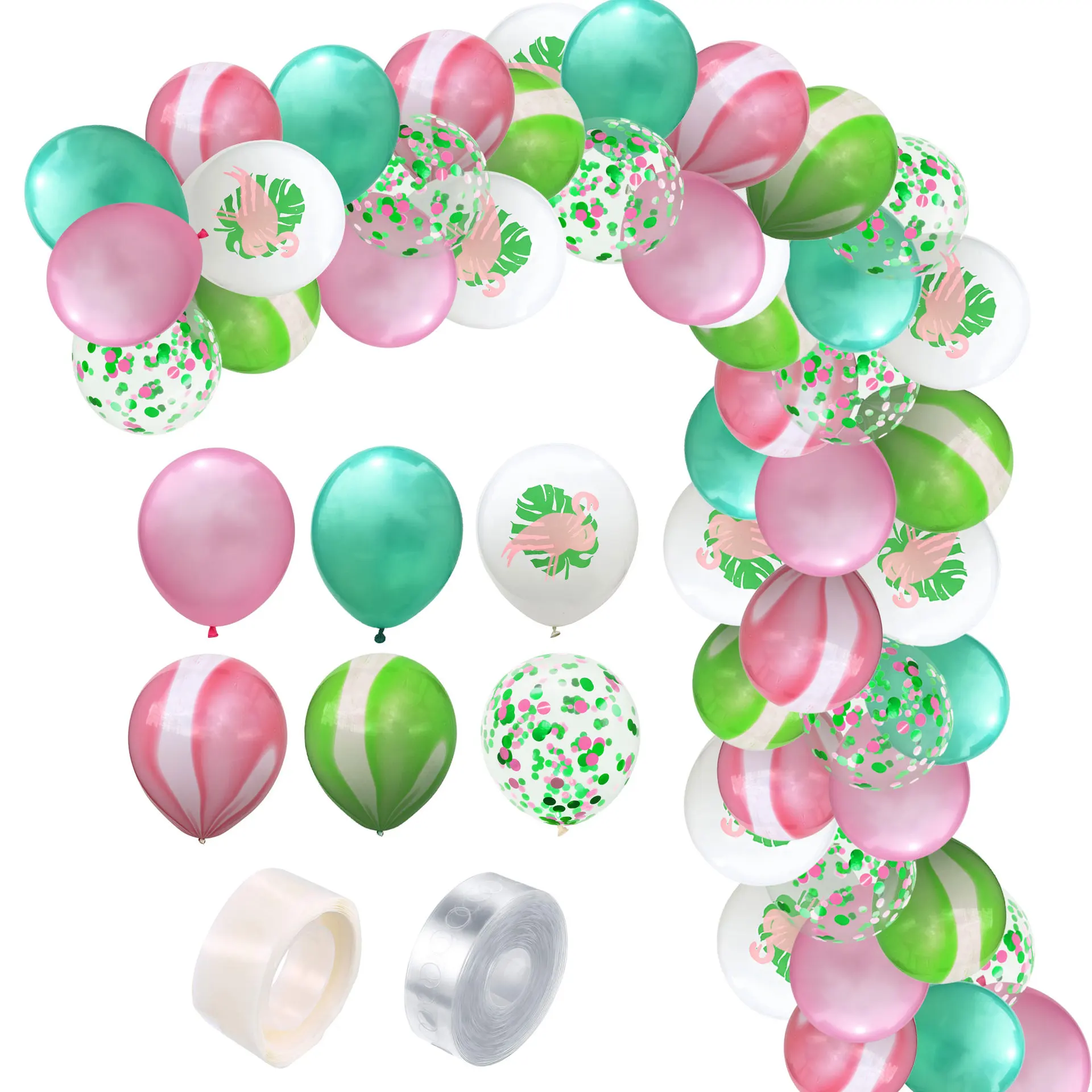 

62Pcs Hawaiian Balloon Combination Set Pineapple Birthday Party Atmosphere Decoration Product Wedding Holiday Festival Supplies
