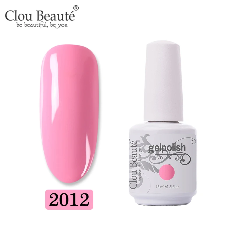 2012 Clou Beaute, 15 мл, лак, Гель-лак, Перманентный лак для ногтей, УФ светодиодный лак для ногтей, для маникюра, долговечный Гель-лак, гель-гибрид - Цвет: 2012