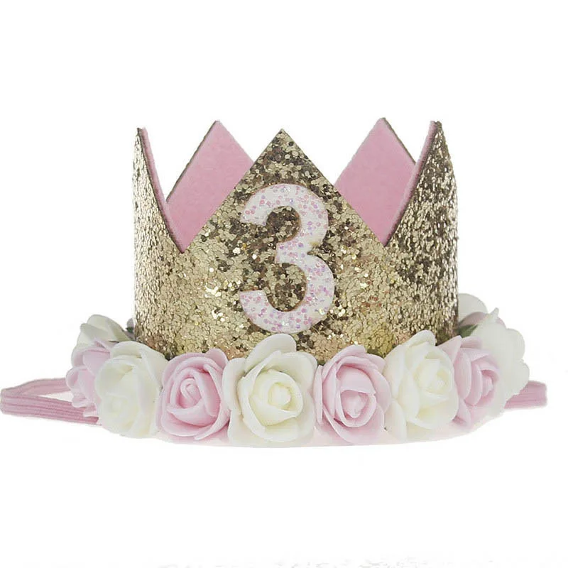 

Party Hat Baby Shower Kids Birthday Crown Flower Hat Baby Birthday Party Decoration 1 2 3 Year Baby Birthday Baby Shower Decor