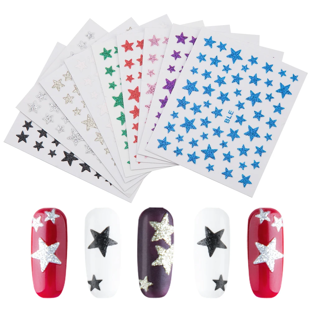 1 шт 3D слайдер для ногтей наклейки со звездами блестящее украшение наклейка
