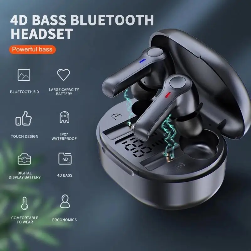 

TWS fone Bluetooth 5.0 Earphones R22 Wireless HIFI Stereo Earbuds Long Stand By With Built-in Microphone Headphones Dropship
