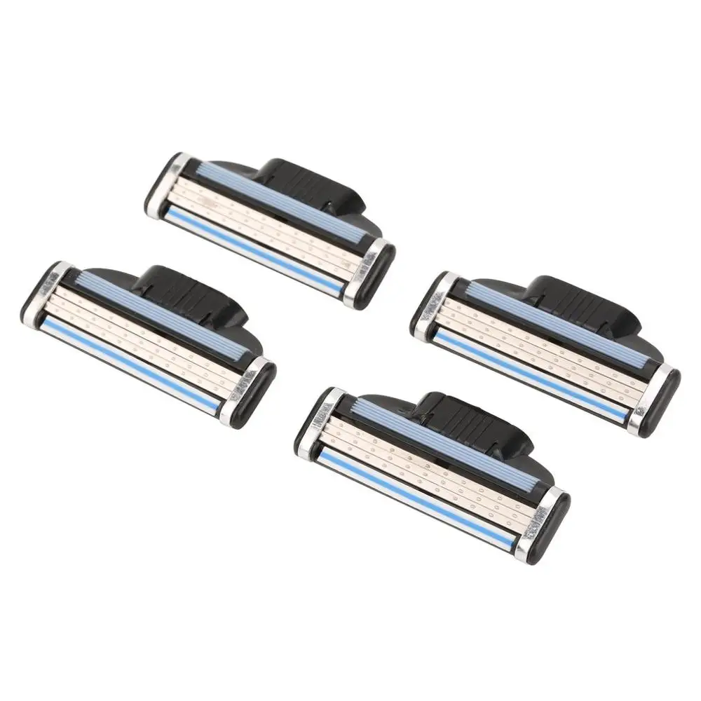 Мужская Безопасная бритва 4 шт. лезвия для ухода за кожей лица ручная кассета